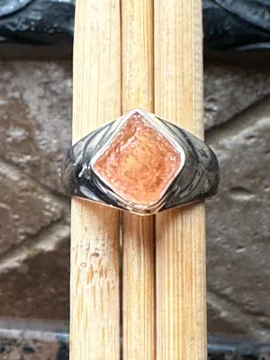 Natural Imperial topaz 925 Sterling Silver Men's Ring Size 8