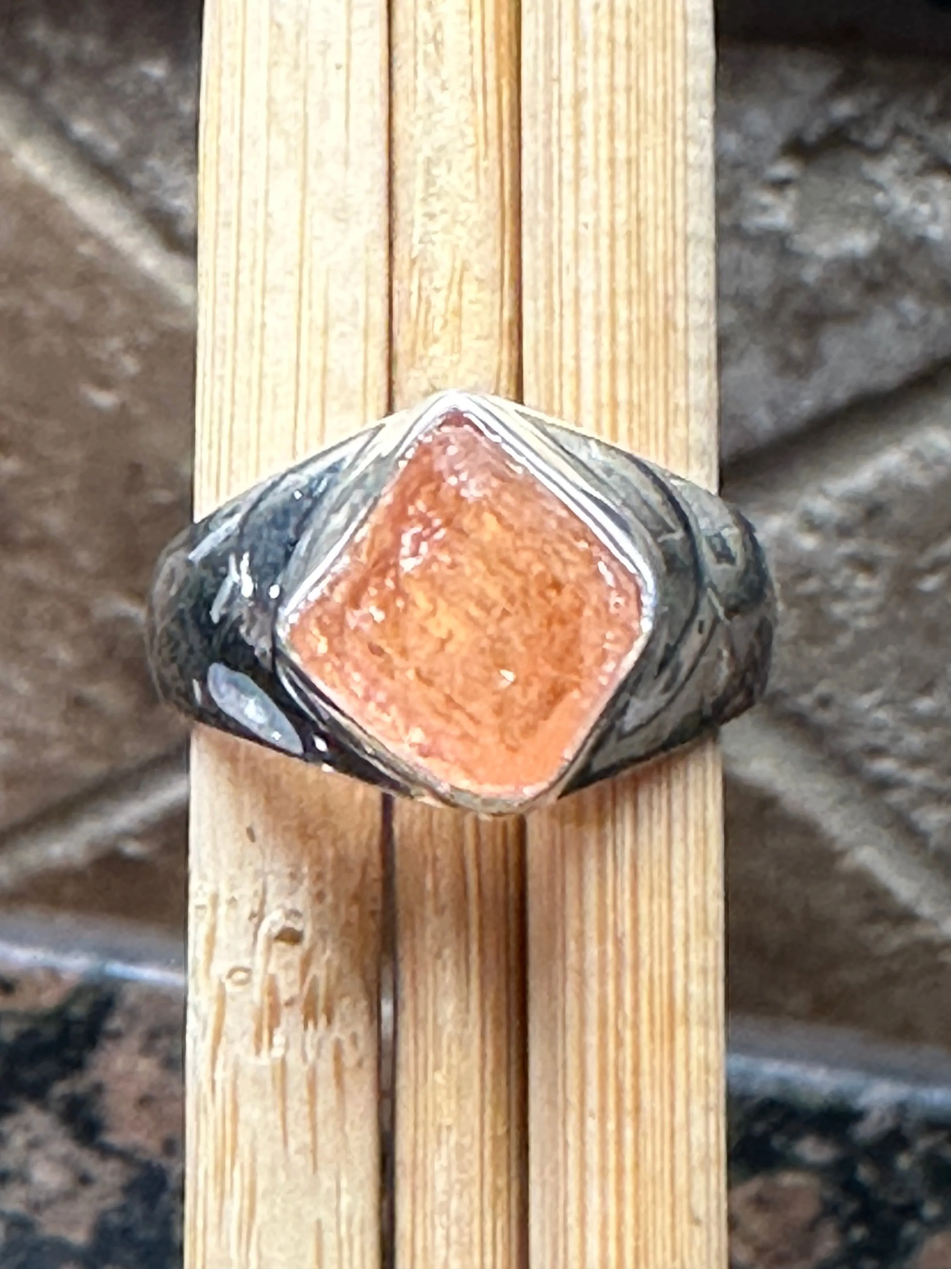 Natural Imperial topaz 925 Sterling Silver Men's Ring Size 8