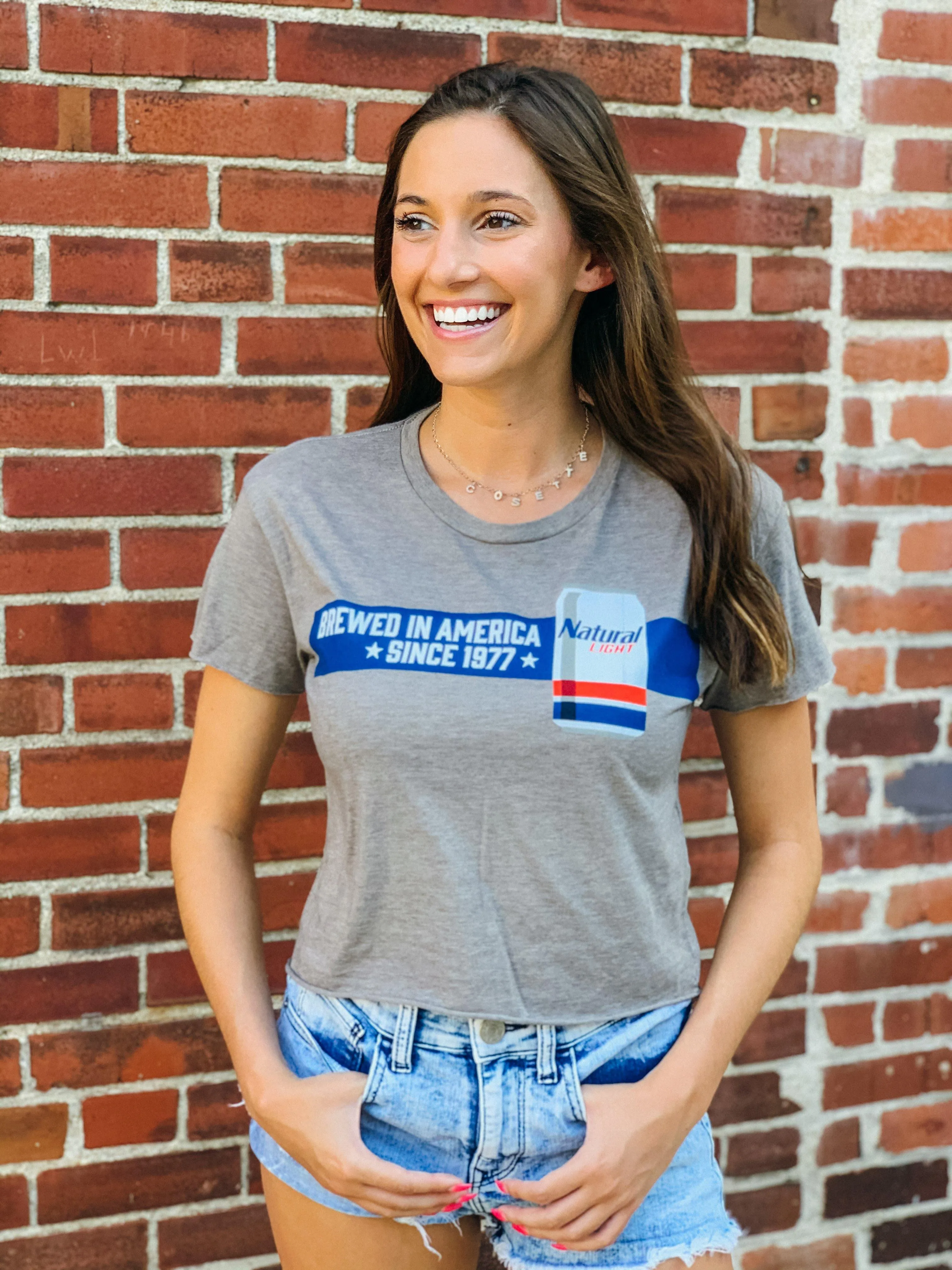 Natural Light Women’s American Brewed Crop T-Shirt