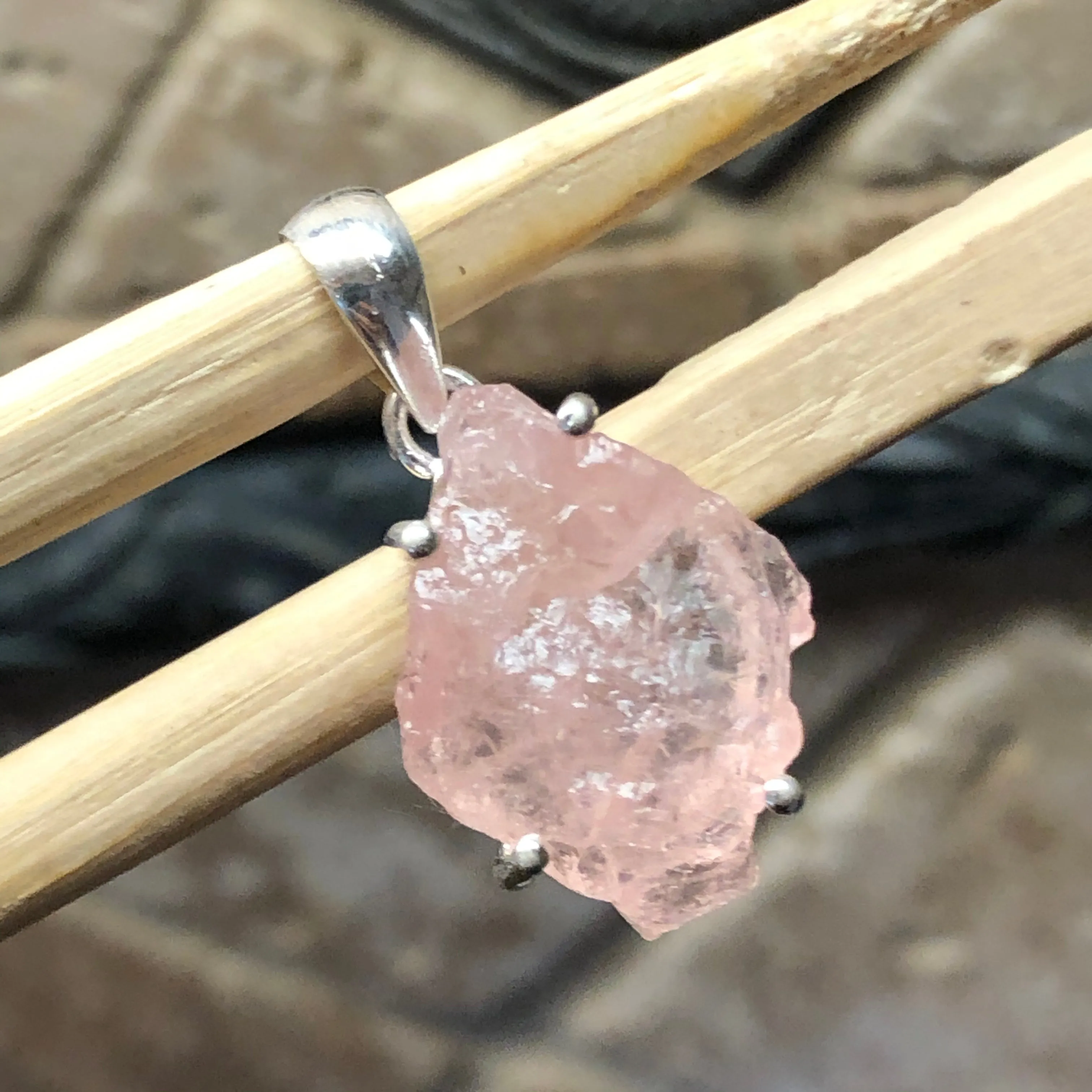 Natural Pink Morganite Pendant 30mm