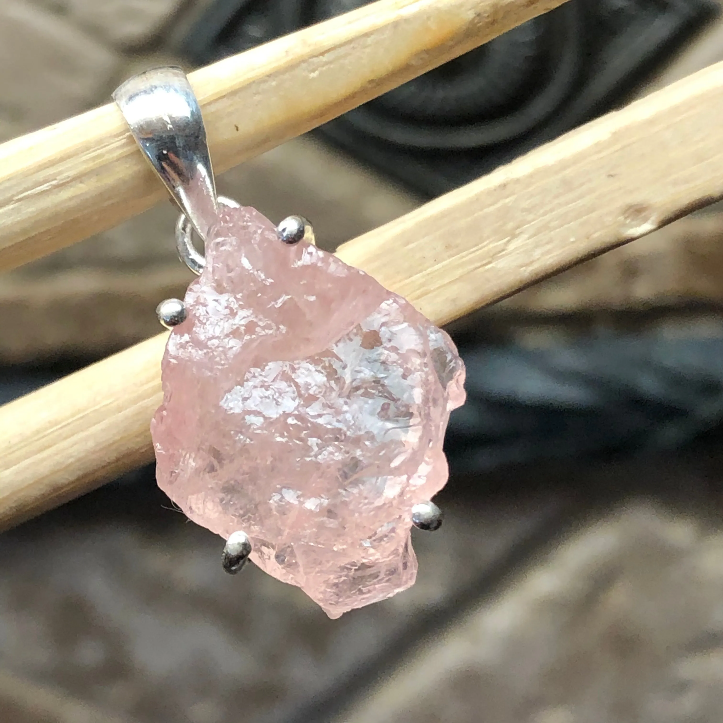 Natural Pink Morganite Pendant 30mm