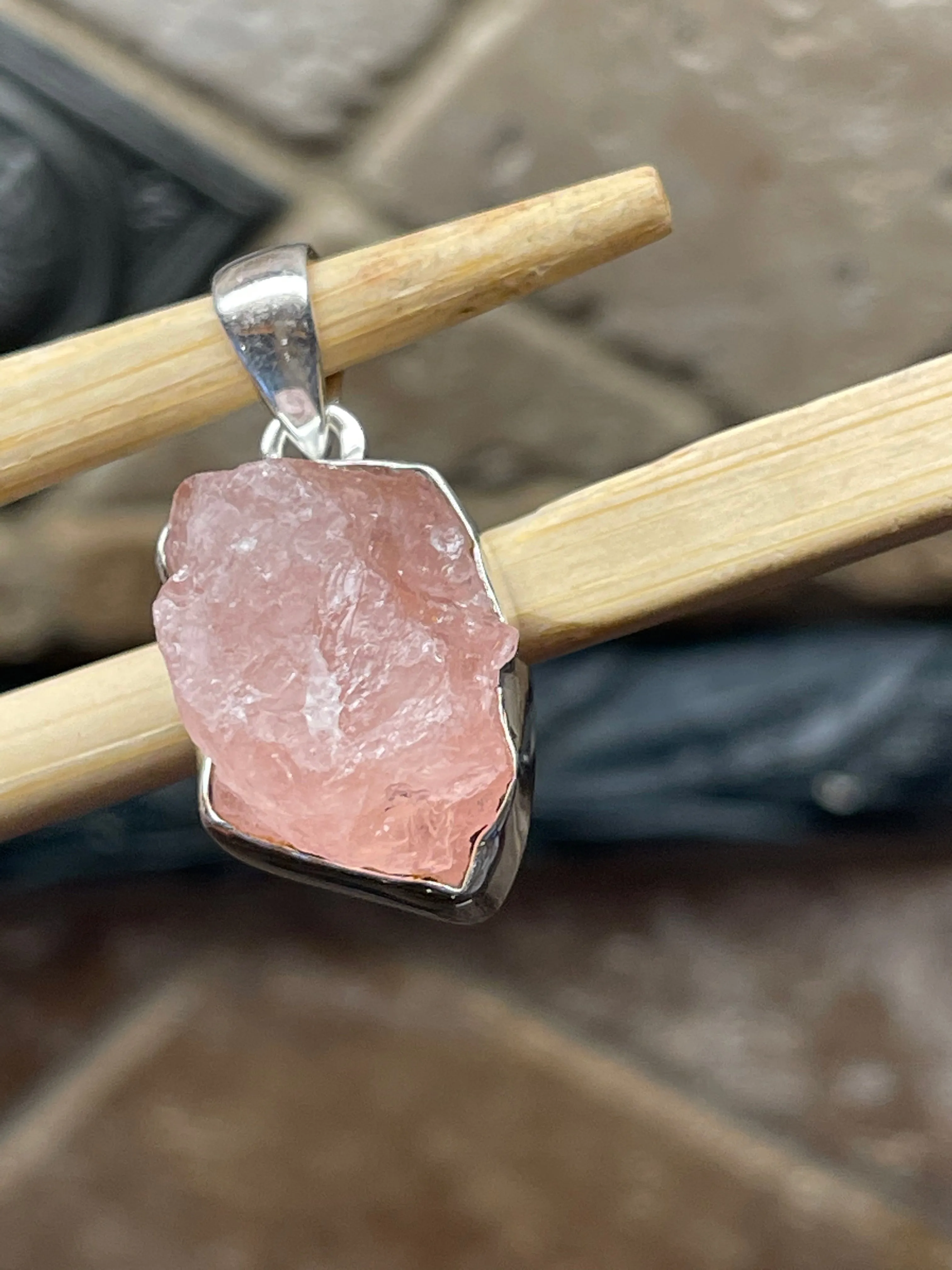 Natural Pink Morganite Pendant Necklace