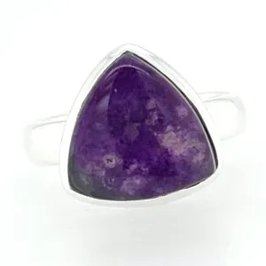 Natural Purple Sugilite 925 Solid Sterling Silver Ring Size 6.75