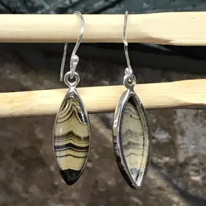Natural Schalenblende 925 Solid Sterling Silver Earrings 35mm
