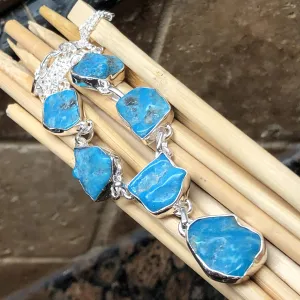 Natural Sleeping Beauty Turquoise 925 Solid Sterling Silver Necklace 18"
