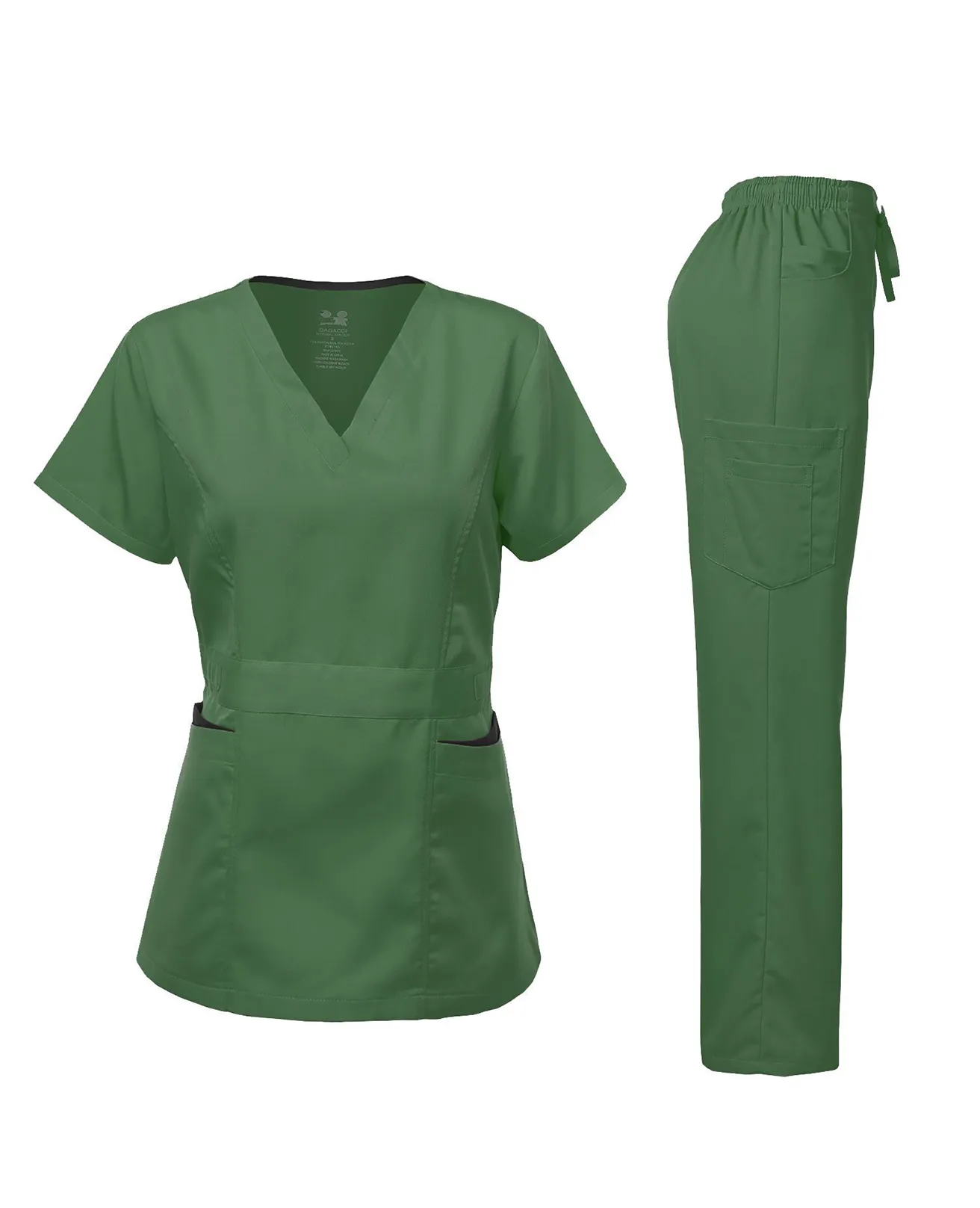 Natural Stretch Women's Contrast Pocket Scrub Sets [NS2151]