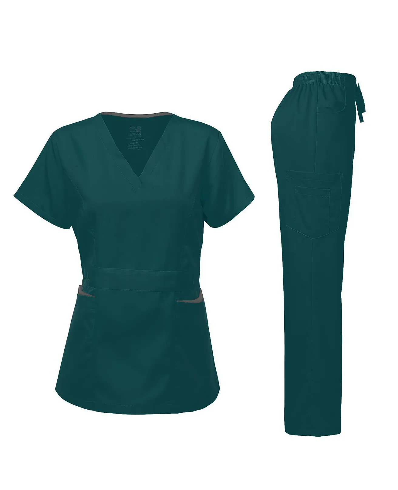 Natural Stretch Women's Contrast Pocket Scrub Sets [NS2151]