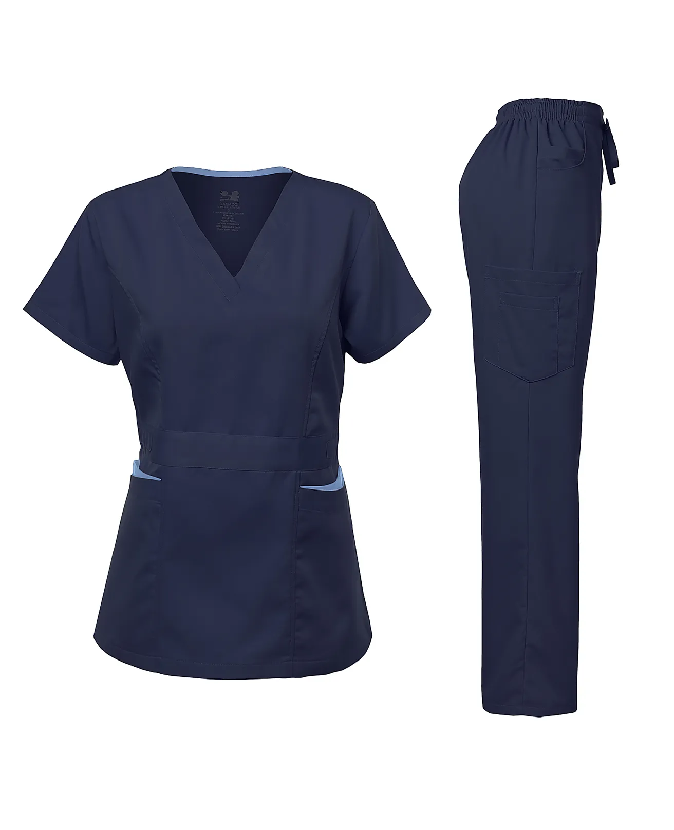 Natural Stretch Women's Contrast Pocket Scrub Sets [NS2151]