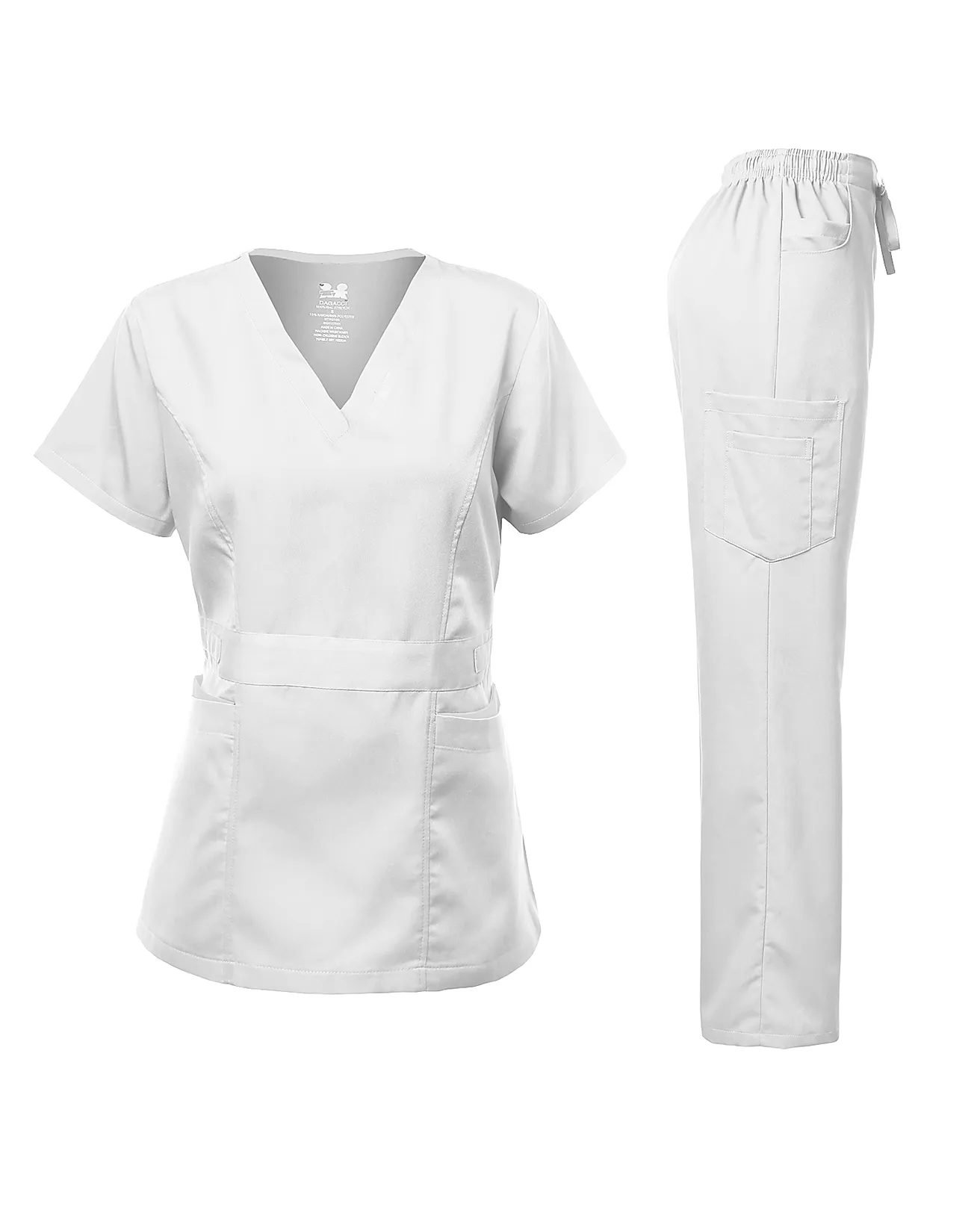 Natural Stretch Women's Contrast Pocket Scrub Sets [NS2151]
