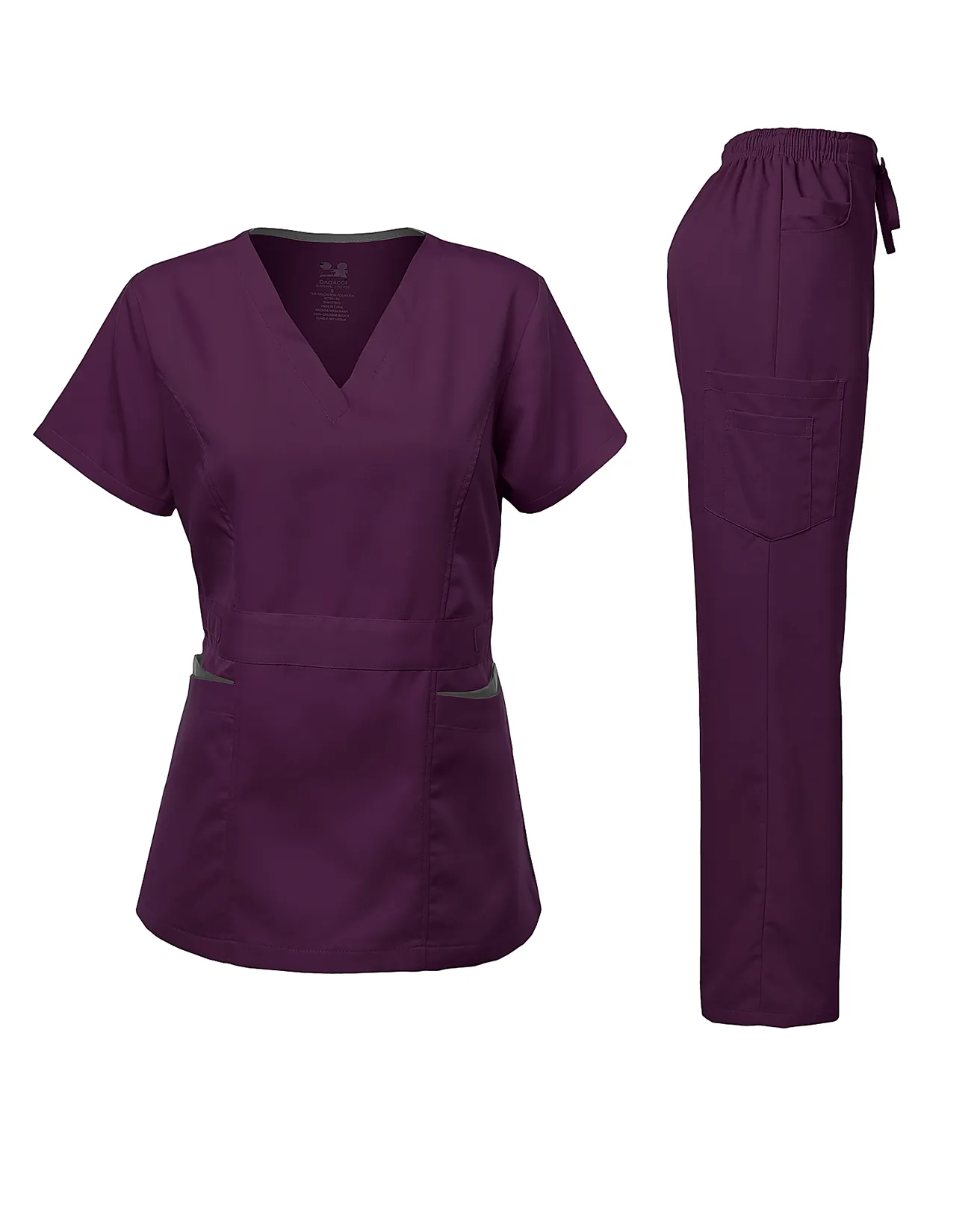 Natural Stretch Women's Contrast Pocket Scrub Sets [NS2151]