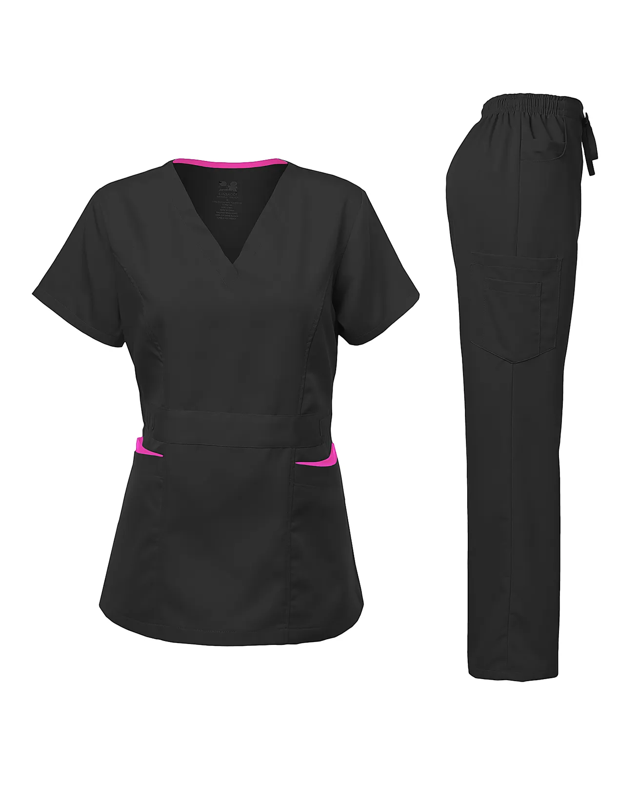 Natural Stretch Women's Contrast Pocket Scrub Sets [NS2151]