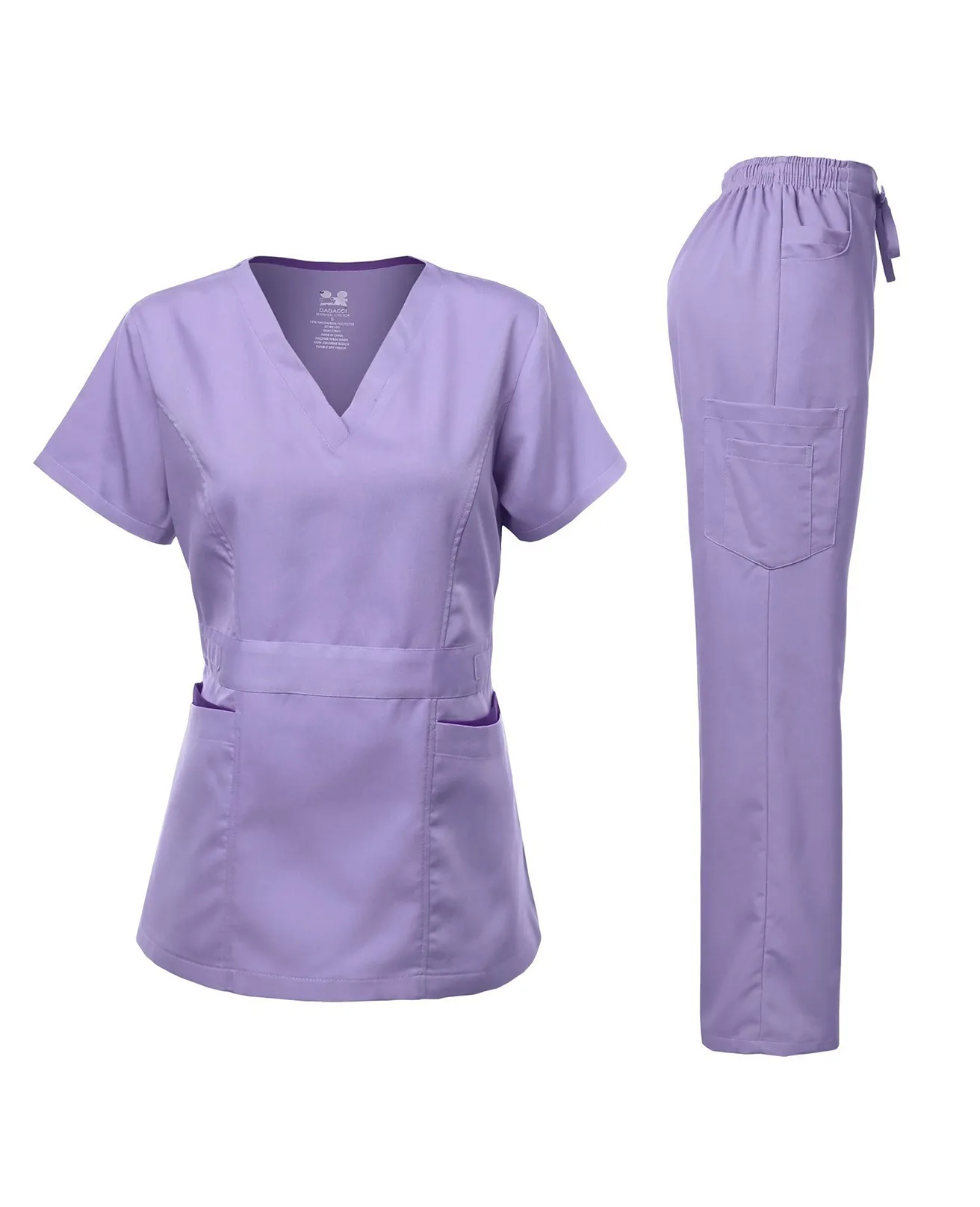 Natural Stretch Women's Contrast Pocket Scrub Sets [NS2151]