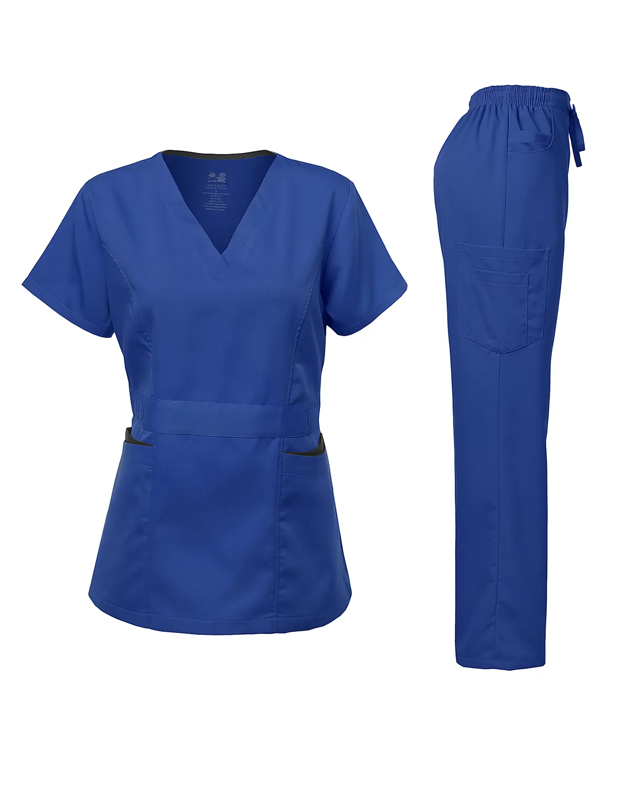 Natural Stretch Women's Contrast Pocket Scrub Sets [NS2151]