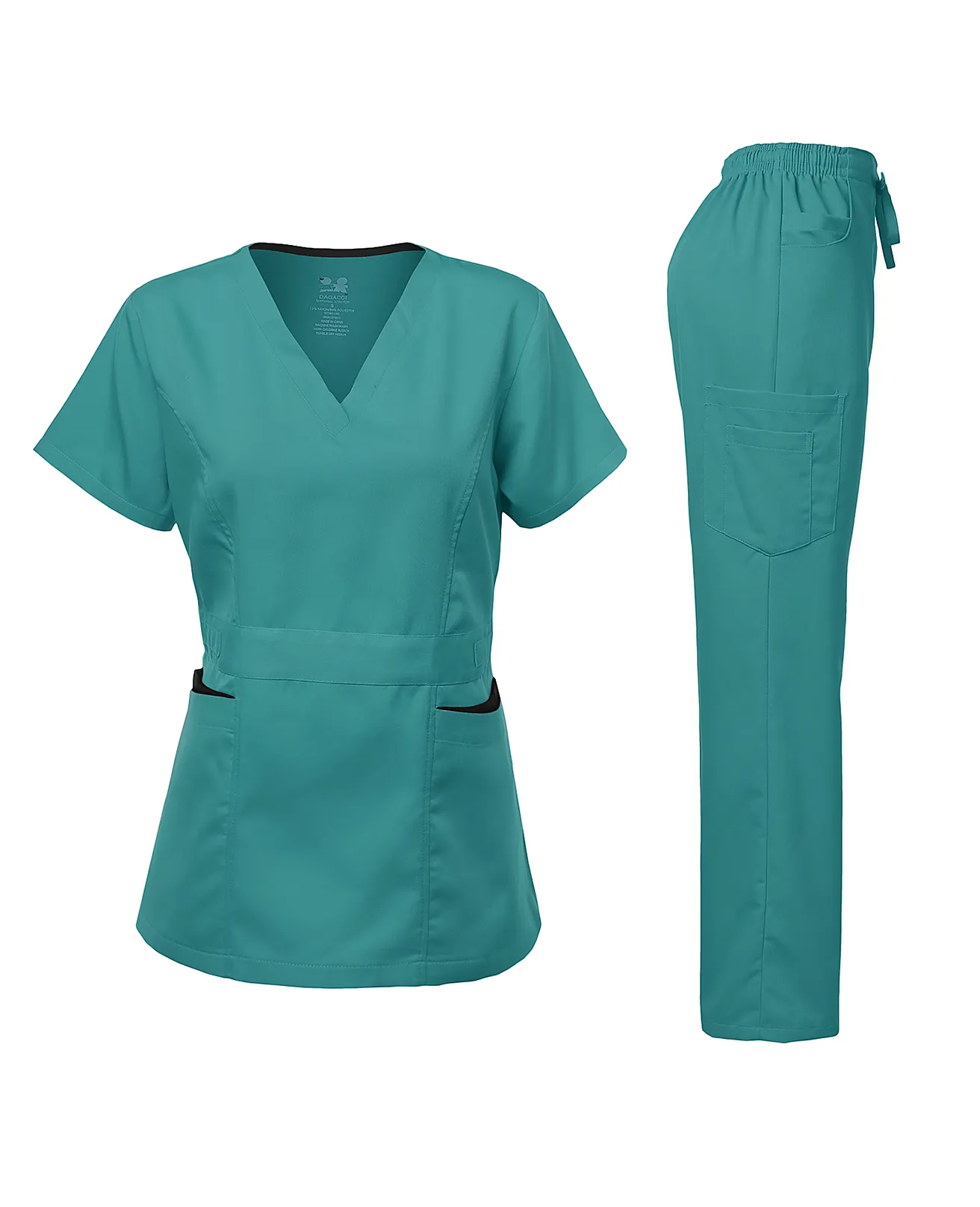 Natural Stretch Women's Contrast Pocket Scrub Sets [NS2151]