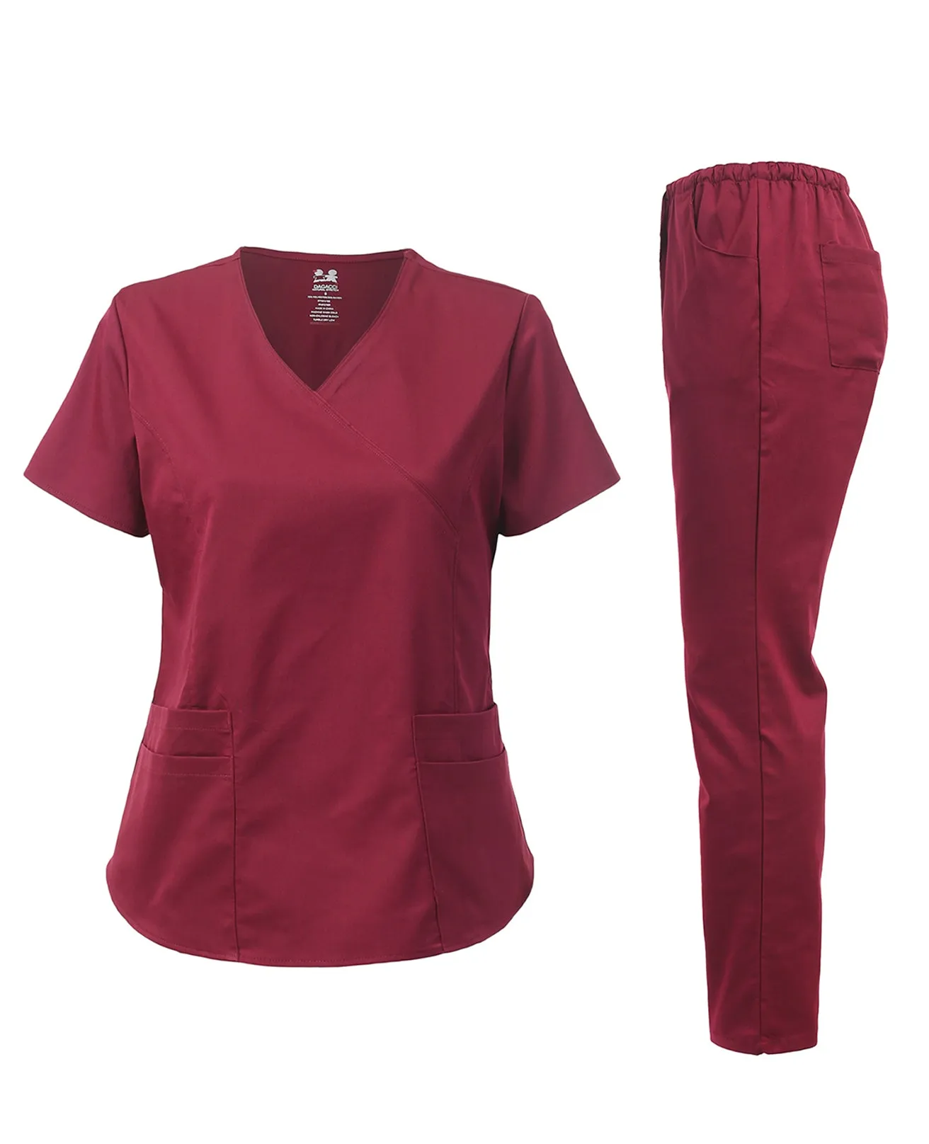 Natural Stretch Women's Natural Y-Neck Scrub Sets