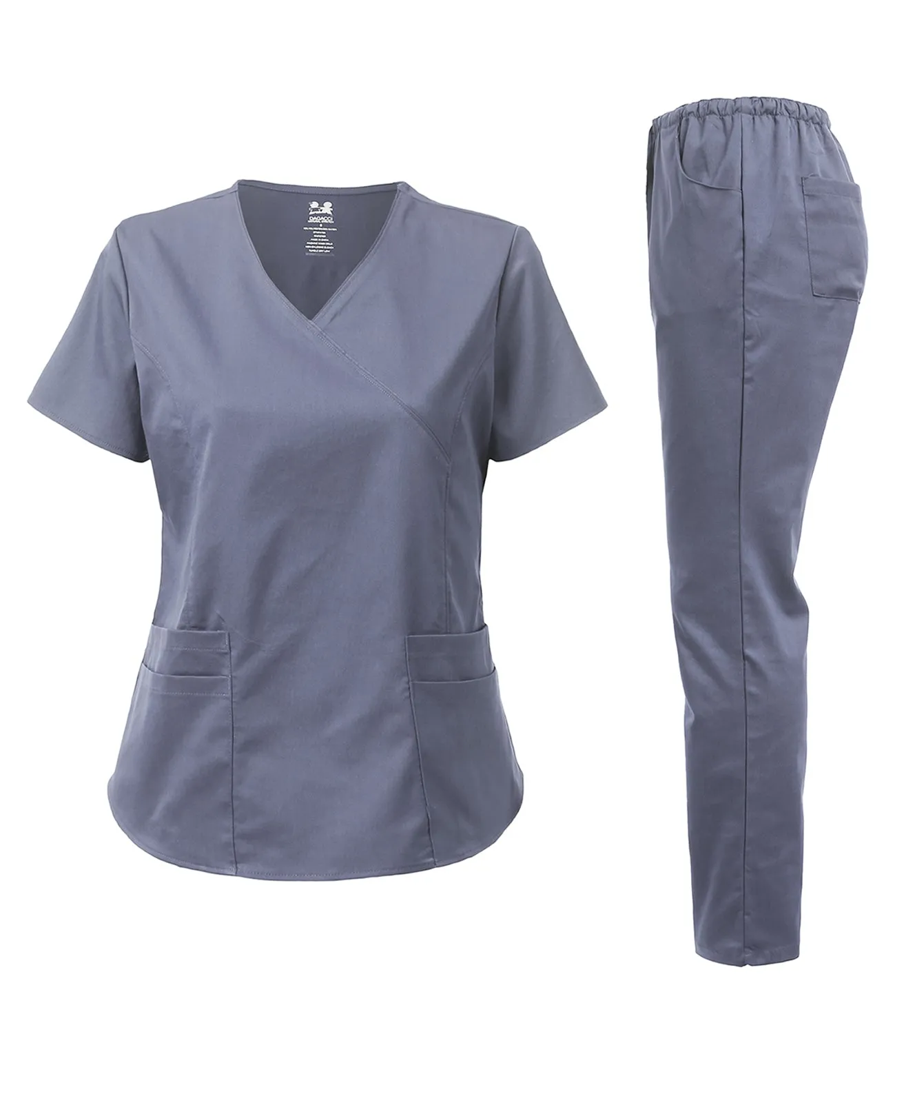 Natural Stretch Women's Natural Y-Neck Scrub Sets