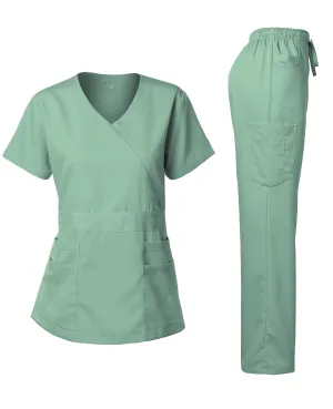 Natural Stretch Women's Y-Neck Scrub Sets [NS2102]