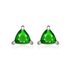 Natural Tsavorite Garnet 925 Solid Sterling Silver Earrings 5mm