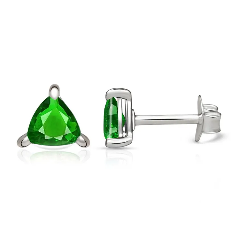 Natural Tsavorite Garnet 925 Solid Sterling Silver Earrings 5mm