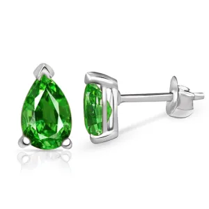 Natural Tsavorite Garnet 925 Solid Sterling Silver Earrings 7mm