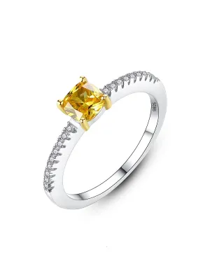 Natural Yellow Crystal Women's Ring