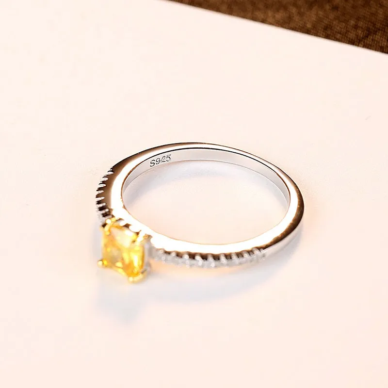 Natural Yellow Crystal Women's Ring