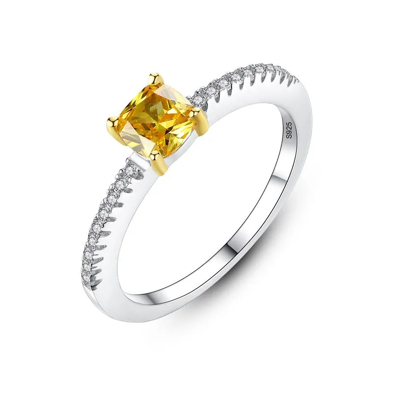 Natural Yellow Crystal Women's Ring