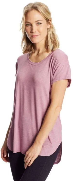 New Great Quality Loose Fit C9 Champion Women's Active Tee with slightly longer back hem  in Mauve Mist, Sz L