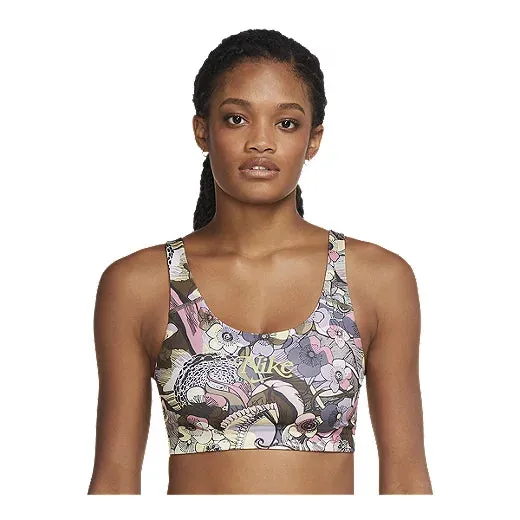 New Nike Dri-FIT Swoosh Women's Medium-Support Non Padded Floral Sports Bra, Sz XXL!