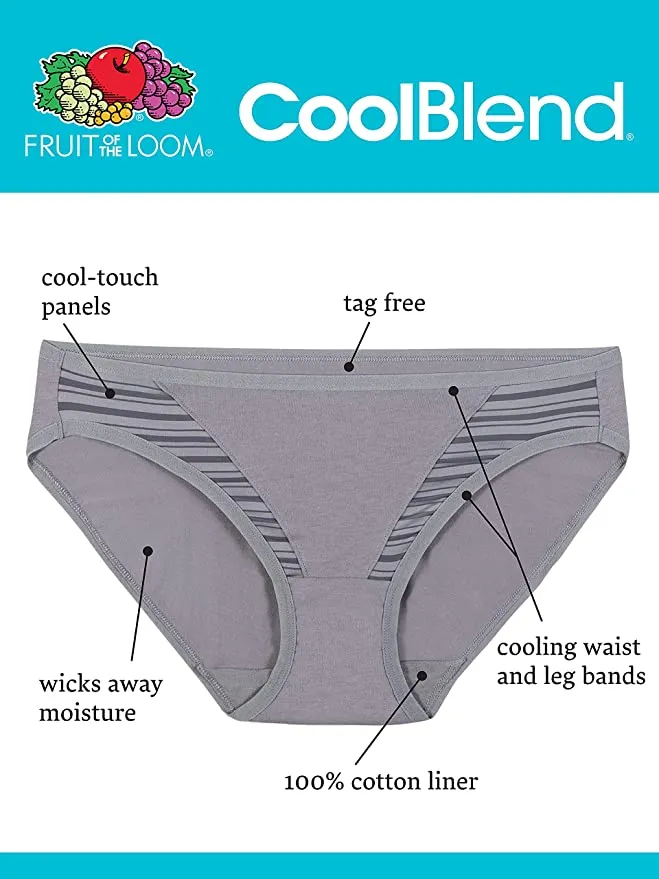 New no package! Fruit of the Loom Women's 4 Pack Coolblend Hi-Cut Panties, Sz XL!