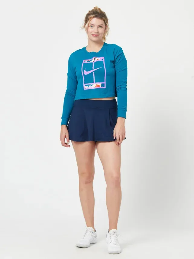 Nike Women's Spring Slam Crop Long Sleeve (Green or White color) - 2023 NEW ARRIVAL