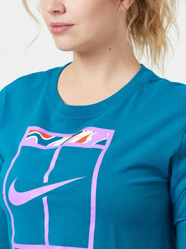 Nike Women's Spring Slam Crop Long Sleeve (Green or White color) - 2023 NEW ARRIVAL
