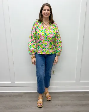 Nora Top - Pink Mosaic