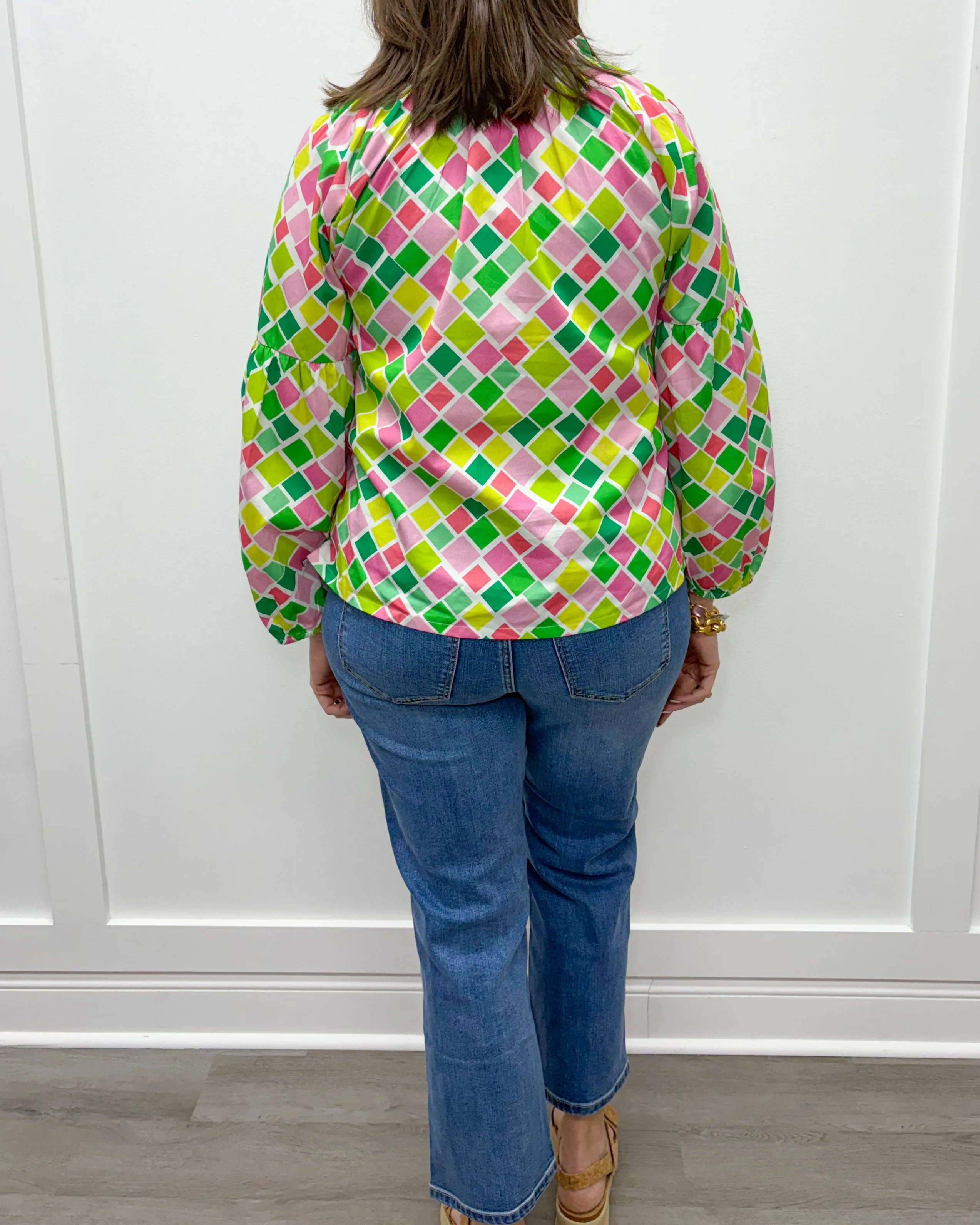 Nora Top - Pink Mosaic