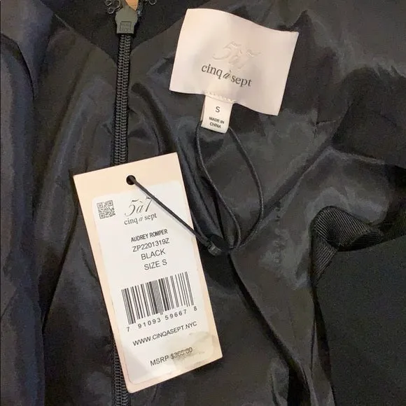 NWT Cinq a Sept Audrey Romper in Black