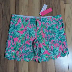 NWT! Lilly Pulitzer Darci Knit Shorts  Prosecco Pink Hangin Around Size 14