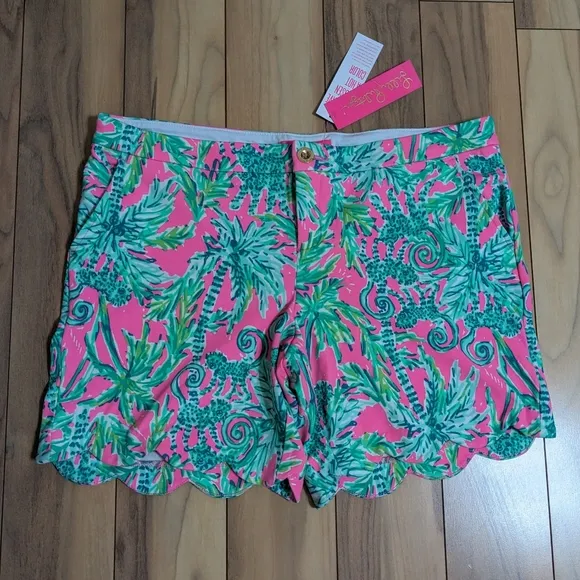 NWT! Lilly Pulitzer Darci Knit Shorts  Prosecco Pink Hangin Around Size 14