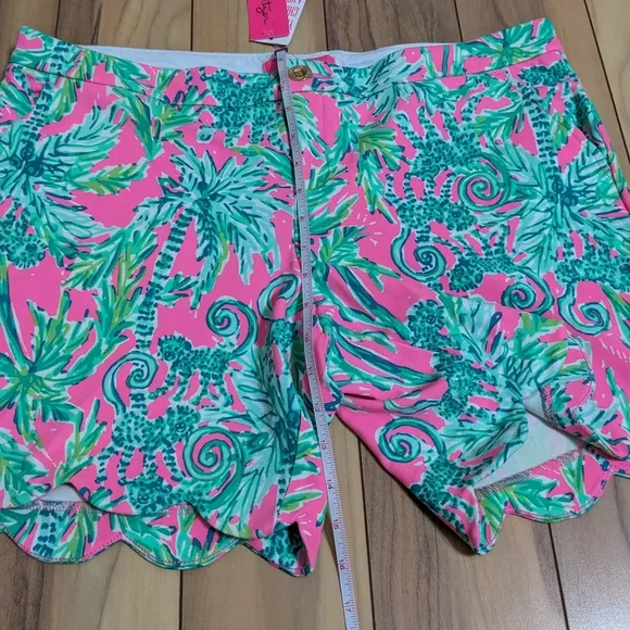 NWT! Lilly Pulitzer Darci Knit Shorts  Prosecco Pink Hangin Around Size 14