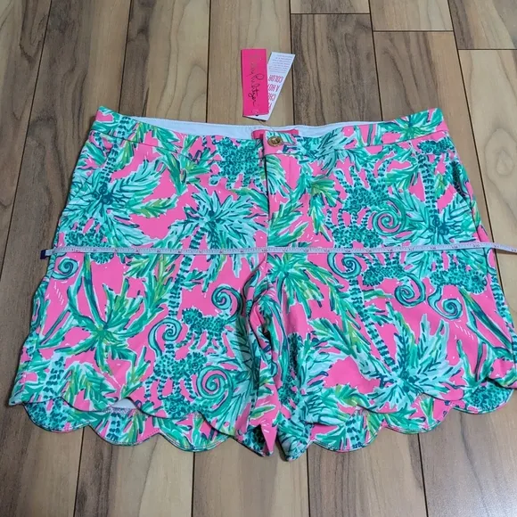 NWT! Lilly Pulitzer Darci Knit Shorts  Prosecco Pink Hangin Around Size 14