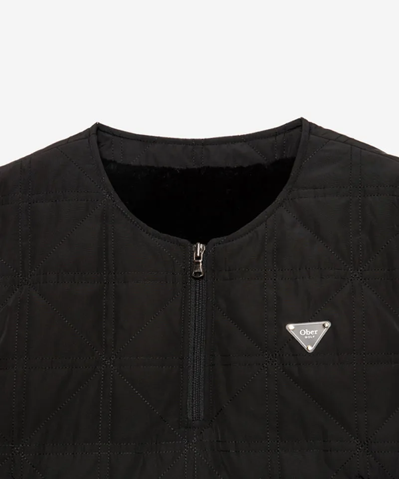 OBER Golf Fur Combo Padding Vest - Black