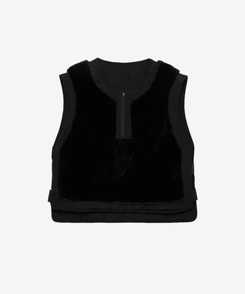 OBER Golf Fur Combo Padding Vest - Black