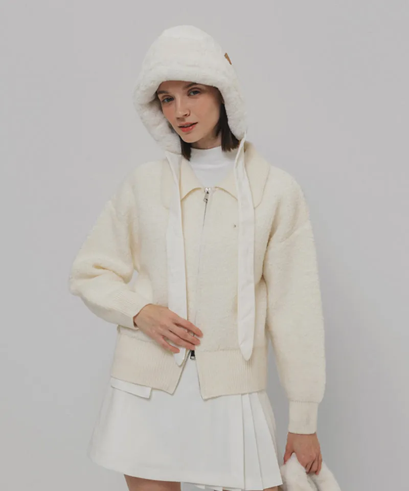 OBER Golf Warm Ecofur Hat - Ivory