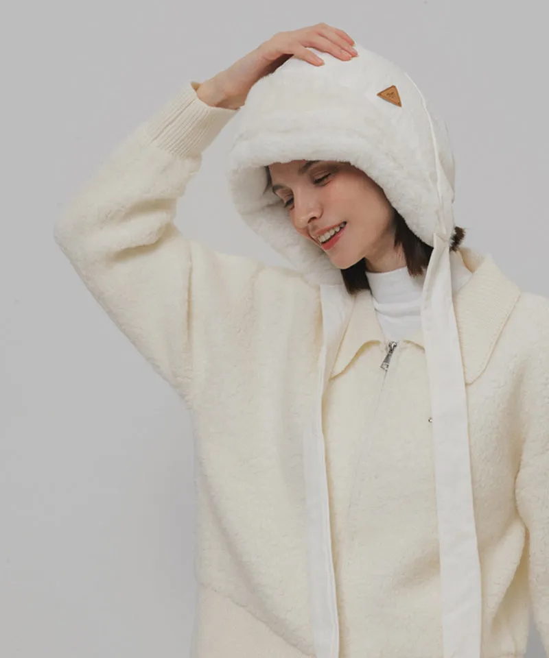 OBER Golf Warm Ecofur Hat - Ivory