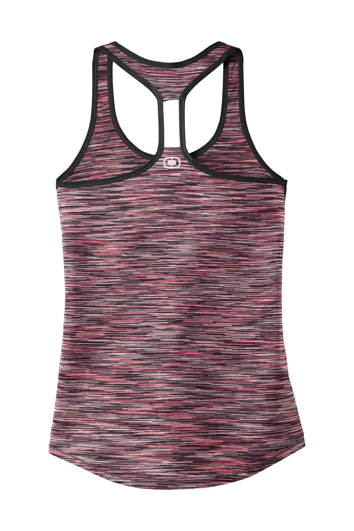 OGIO  Women's Verge Racerback Tank. LOE327 Fierce Coral Space Dye