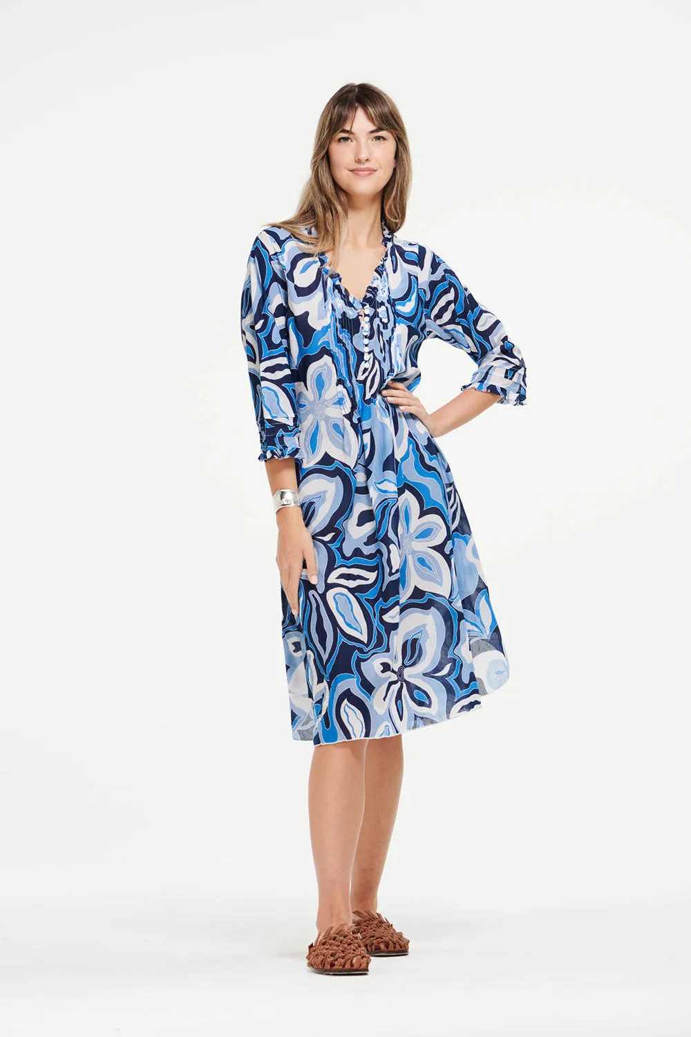 One Season Middy Poppy Copacabana Blue Dress