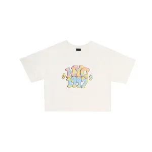 Only NY NYC 1997 Watercolor Crop T-Shirt - Natural