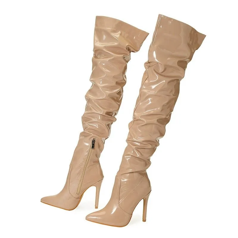 Over The Knee Pleated Boots