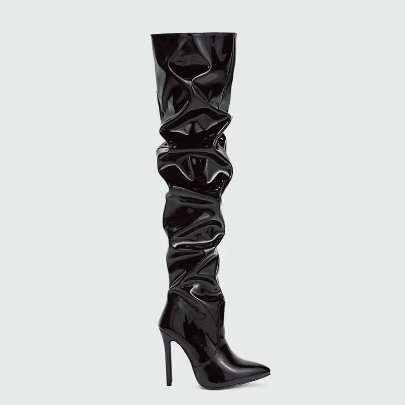 Over The Knee Pleated Boots
