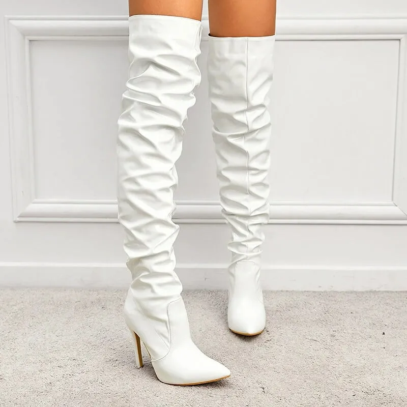 Over The Knee Pleated Boots