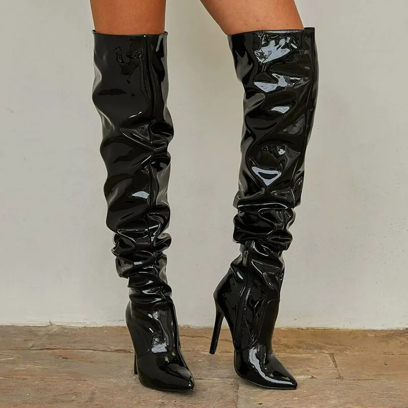 Over The Knee Pleated Boots